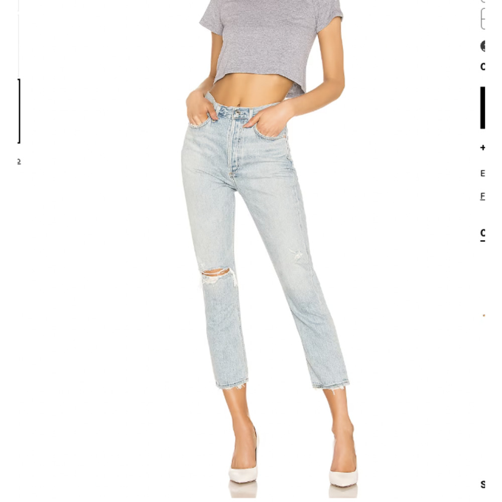 Agolde Riley High Rise Straight Crop in Shatter sz 29